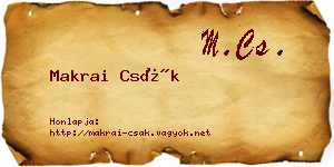 Makrai Csák névjegykártya
